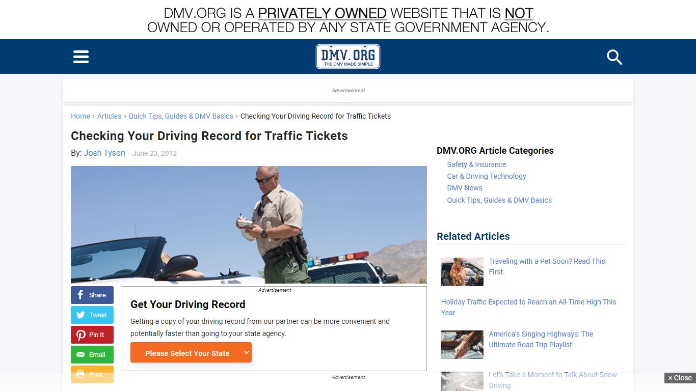 Checking Your Driving Record for Traffic Tickets | DMV.ORG